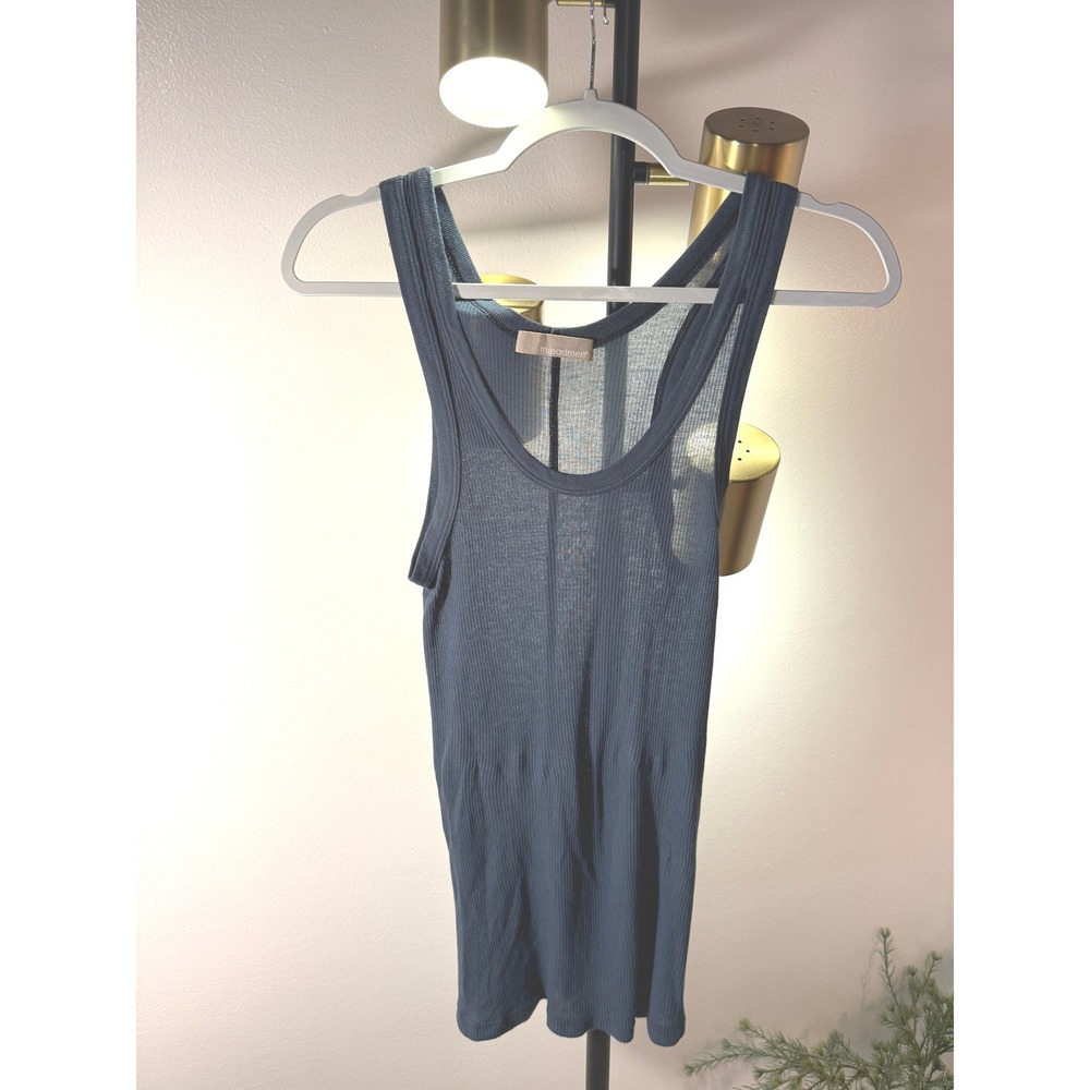 Threadmen tank Micro Modal Cashmere ribbed MED La designer boutique gray rib med